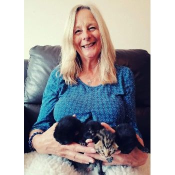 Woman with cats