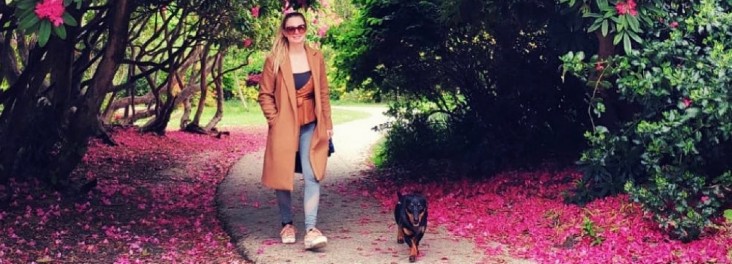 maddi and wall-e on a walk rspca