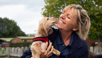 rspca volunteer with dog