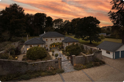 The winning Omaze house by night.