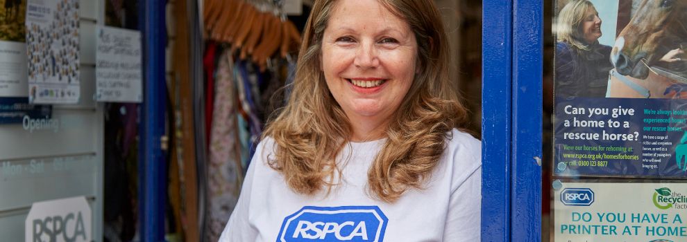Volunteer at RSPCA Mumbles Shop in Wales © RSPCA photolibrary