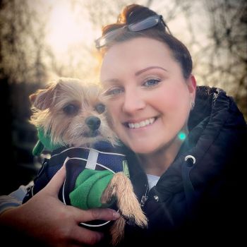 Clare Ware and her dog Bear are taking part in the RSPCA's Big walkies virtual fundraising challenge
