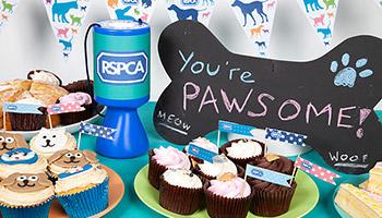 a cake sale raising money for RSPCA