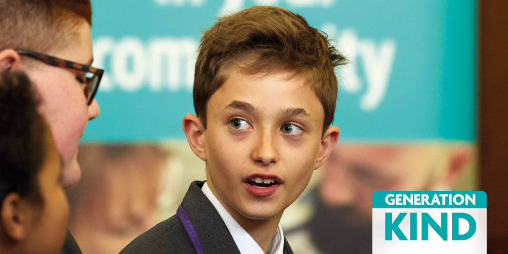 Schoolboy taking part in Generation Kind project