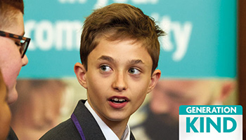 close-up of schoolboy's face