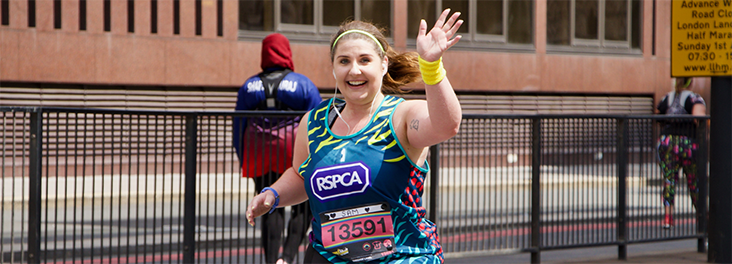 RSPCA supporter running the London Landmarks Half Marathon for the RSPCA