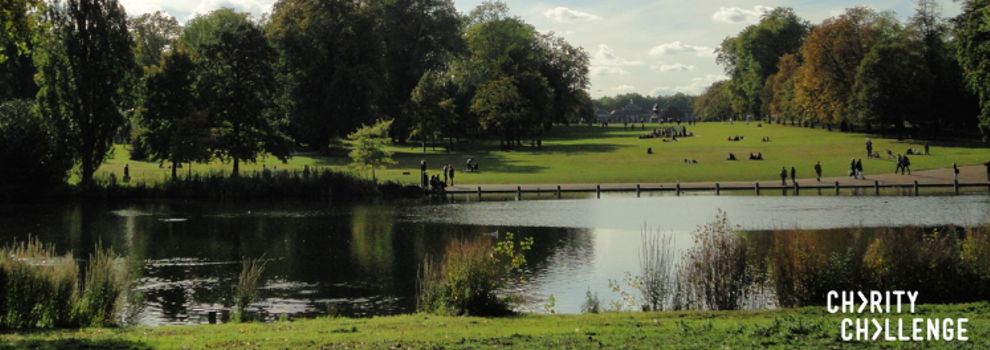 scenic view of a park with a lake