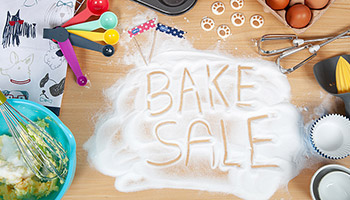 Bake sale written in sugar © RSPCA