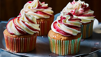 Rhubarb and custard cupcakes