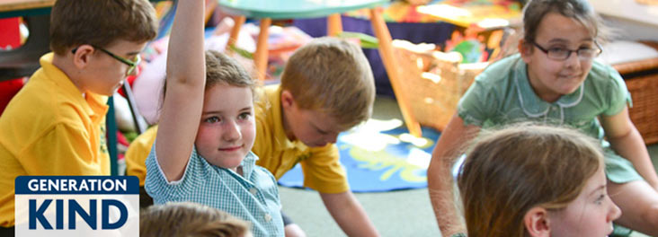 Children sitting in a classroom