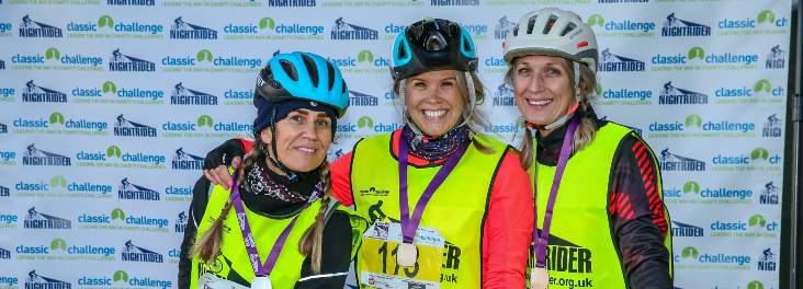 Three cyclists after cycling event