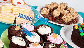 Selection of cakes and cupcakes baked for a fundraising cake sale