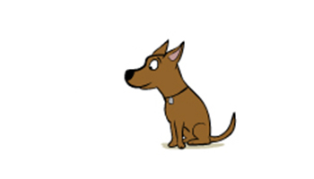 cartoon illustration of dog sitting