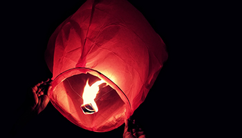 Chinese lantern in the sky
