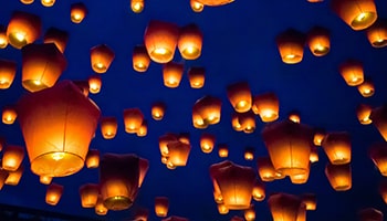 Sky lanterns released into the sky these are a danger to wildlife