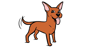 illustration of dog wagging their tail happily © RSPCA