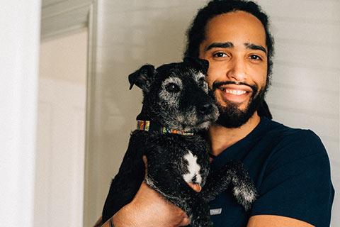  Fabian Rivers with his beloved dog, Jackson