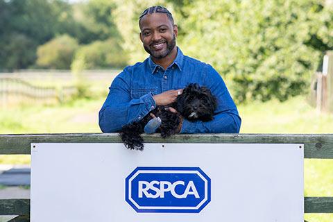  JB Gill with RSPCA Rescue Dog, Rose