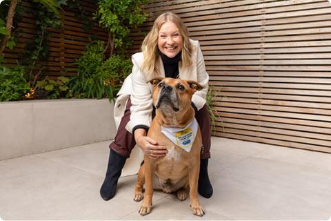 Billy with Actor and RSPCA Ambassador Joanna Page
