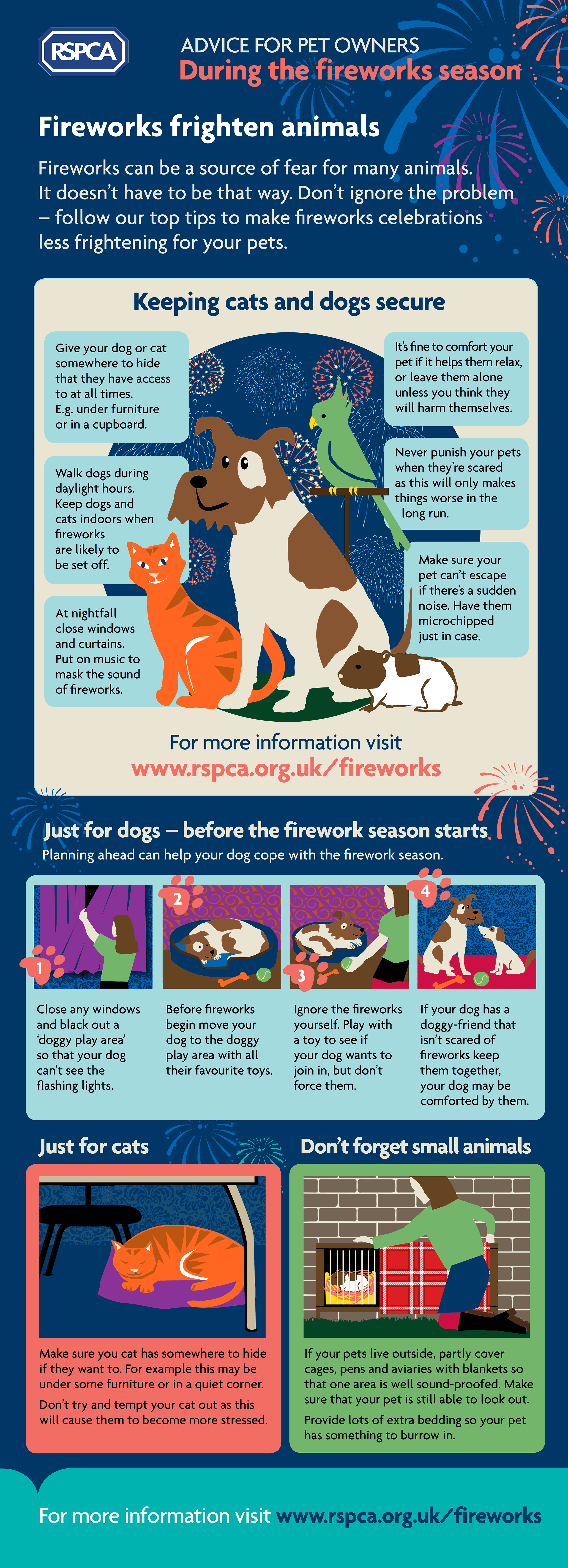 Advice for pet owners during the fireworks season © RSPCA